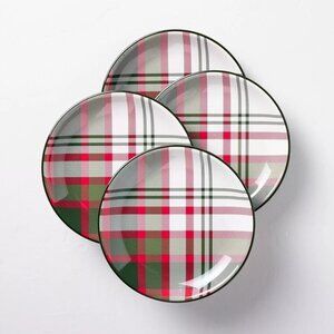 Hearth & Hand Magnolia 8.5" Christmas Plaid Melamine Salad Plate Green/Red/Cream
